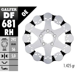 GALFER tarcza hamulcowa przód / tył harley-davidson (292X56X5) skull (wzór czaszki) (patrz opis)
