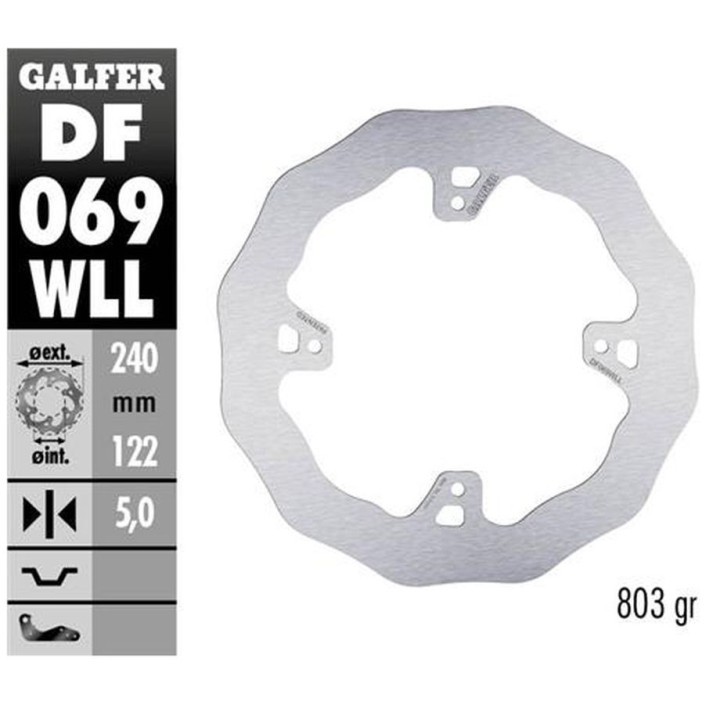 GALFER tarcza hamulcowa tył honda cr 125R/250R '95-'07, cr 500 '95-'00, crf 250R/450R '02- wave (240X122X5MM)