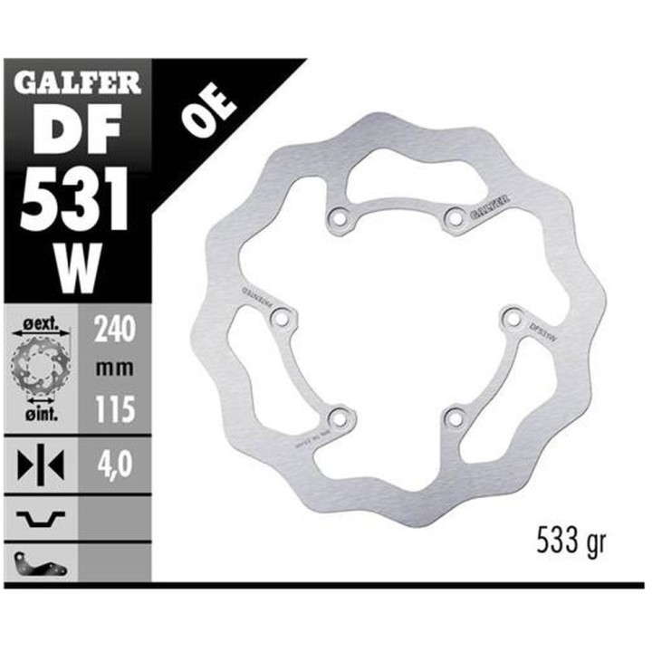 GALFER tarcza hamulcowa tył yamaha yz 125 '22-'23; yz 250 '22-, yz 250F '21-'23, yz 450F '20-'21; fantic xef 125 '24-; xe 250 '…