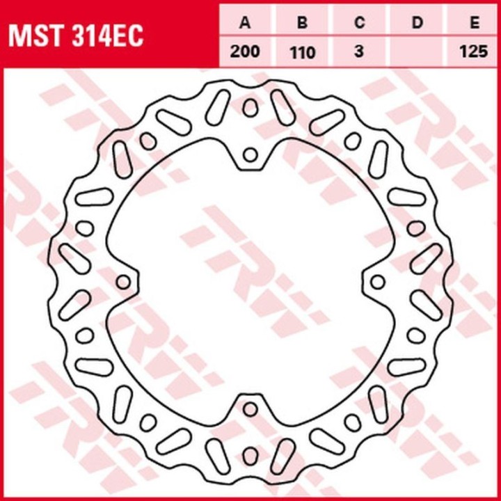 TRW zf tarcza hamulcowa tył ktm SX 85 '03-'10 (200X110X3MM) wave