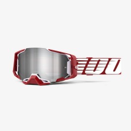 100 PROCENT GOGLE ARMEGA OVERSIZED DEEP RED - FLASH SILVER LENS