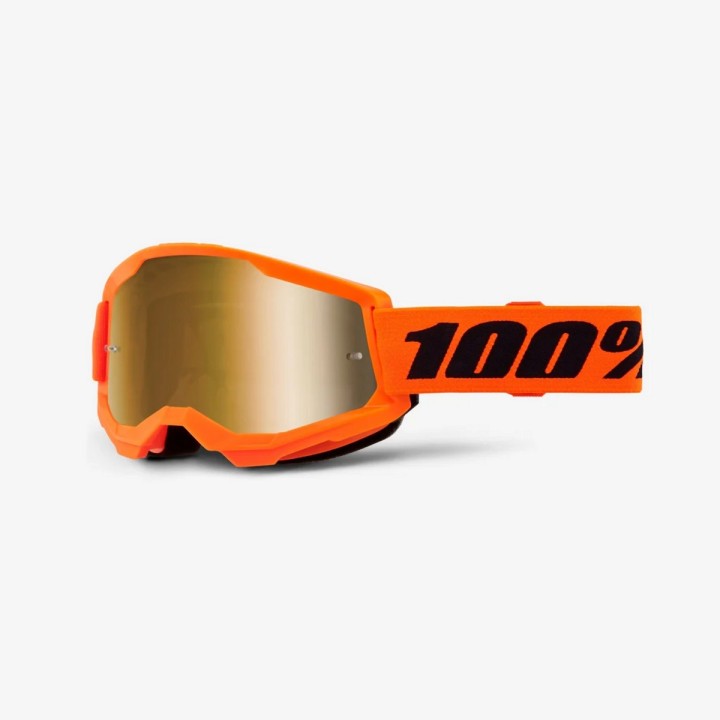 100 PROCENT GOGLE STRATA 2 NEON ORANGE - MIRROR GOLD LENS