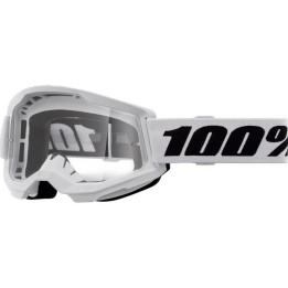 100 PROCENT GOGLE STRATA 2 YOUTH JUNIOR WHITE - CLEAR LENS