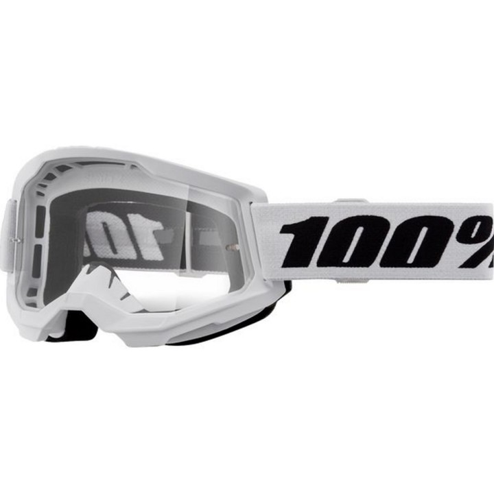 100 PROCENT GOGLE STRATA 2 YOUTH JUNIOR WHITE - CLEAR LENS