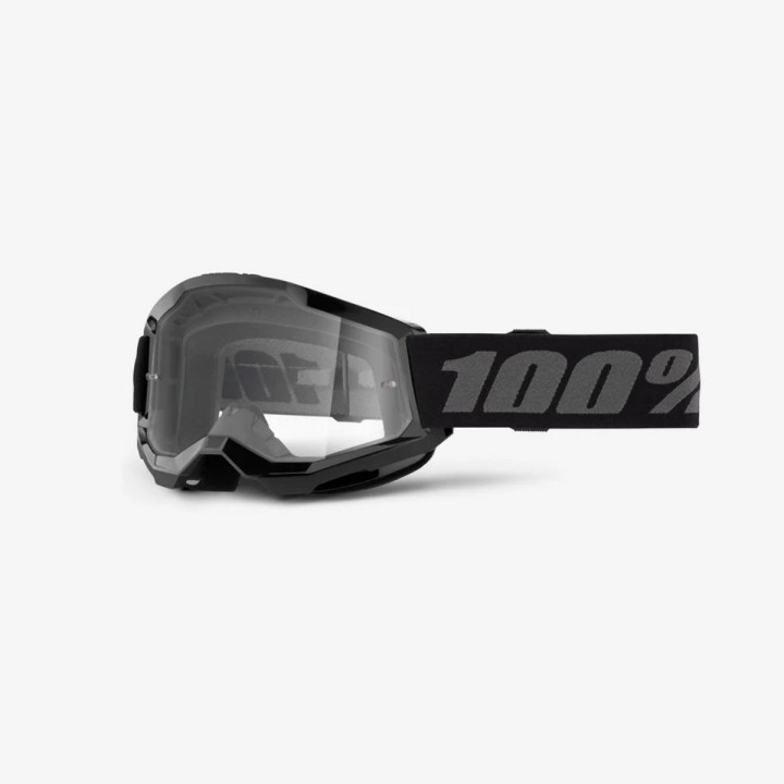 100 PROCENT GOGLE STRATA 2 YOUTH JUNIOR BLACK - CLEAR LENS