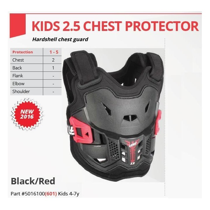 LEATT OSŁONA KLATKI PIERSIOWEJ (BUZER) CHEST PROTECTOR 2.5 KIDS BLACK
