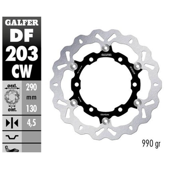 GALFER tarcza hamulcowa przód kawasaki ninja 250R '08-'12, ZX25R '20-'21 (290X130X4,5 mm) środek aluminiowy (990 gram)
