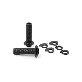Kierownice i osprzęt X-GRIP manetki (gripy) braaaap grips lock-on-grip (z adapterami rolgazu) grey open end (z otworem)