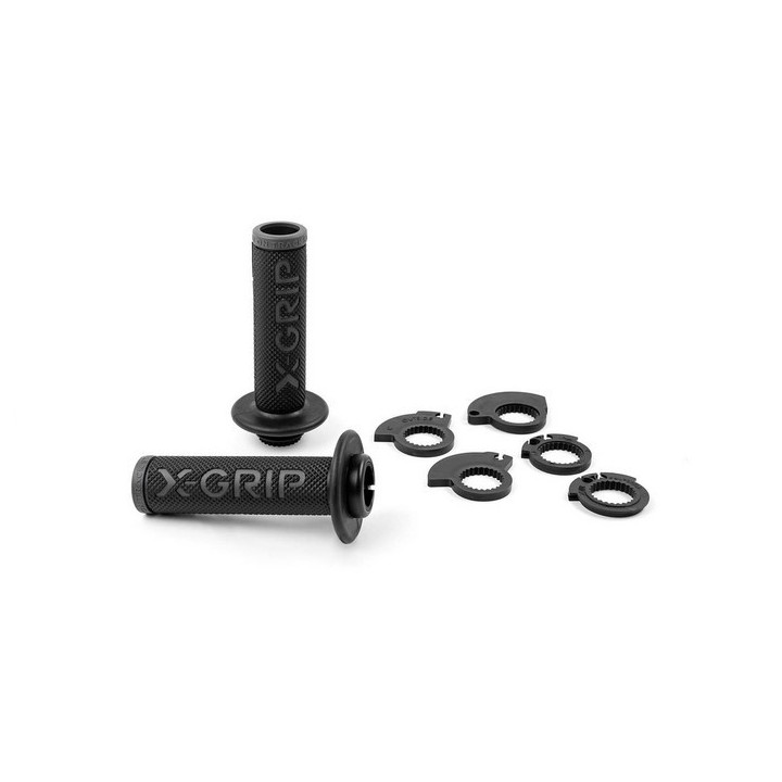Kierownice i osprzęt X-GRIP manetki (gripy) braaaap grips lock-on-grip (z adapterami rolgazu) grey open end (z otworem)