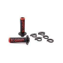 Kierownice i osprzęt X-GRIP manetki (gripy) braaaap grips lock-on-grip (z adapterami rolgazu) red open end (z otworem)