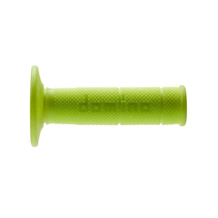 Kierownice i osprzęt DOMINO manetki (gripy) off road jednoskładnikowe ultra soft (22+25MM, DŁ.120/123M) bez otworu żółty fluo