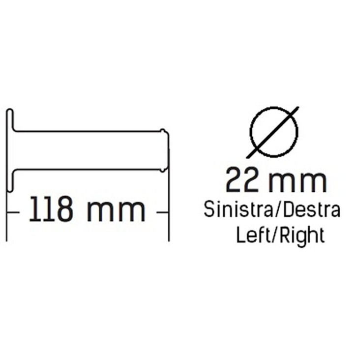 Kierownice i osprzęt DOMINO manetki (gripy) scooter piaggio style vespa 50H (22+22MM, DŁ.118MM) bez otworu