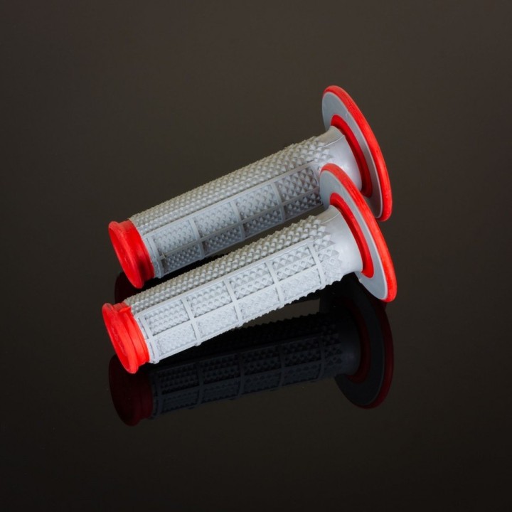 Kierownice i osprzęt RENTHAL manetki MX dual compound tapered half waffle, dwuskładnikowe,