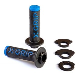 Kierownice i osprzęt X-GRIP manetki (gripy) braaaap grips lock-on-grip (z adapterami rolgazu) blue