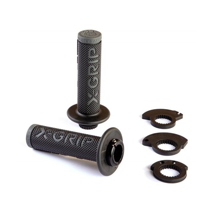 Kierownice i osprzęt X-GRIP manetki (gripy) braaaap grips lock-on-grip (z adapterami rolgazu) grey