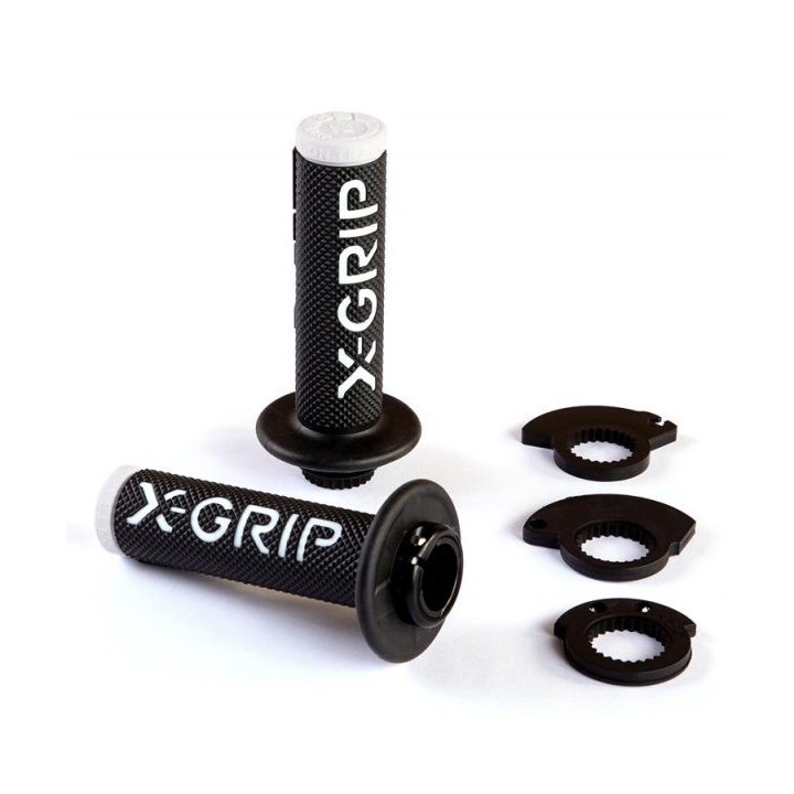 Kierownice i osprzęt X-GRIP manetki (gripy) braaaap grips lock-on-grip (z adapterami rolgazu) white