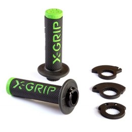 Kierownice i osprzęt X-GRIP manetki (gripy) braaaap grips lock-on-grip (z adapterami rolgazu) green