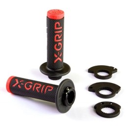 Kierownice i osprzęt X-GRIP manetki (gripy) braaaap grips lock-on-grip (z adapterami rolgazu) red
