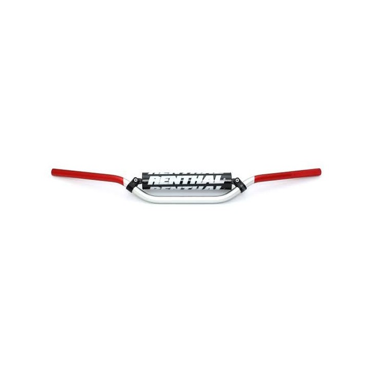 RENTHAL kierownica 7/8 cala (22MM) MX handlebar silver/red rc high padded padded