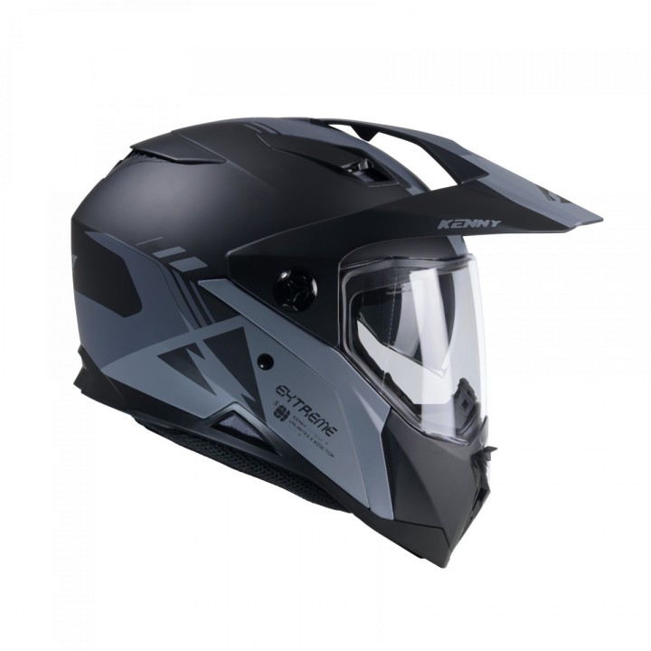 KENNY RACING KASK DUAL ADVENTURE MODEL EXTREME GRAPHIC BLACK/GREY MATT - 64 CM )