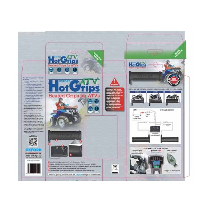 OXFORD manetki podgrzewane oxford essential atv/quad z panelem sterującym do kierownicy 22MM (el)