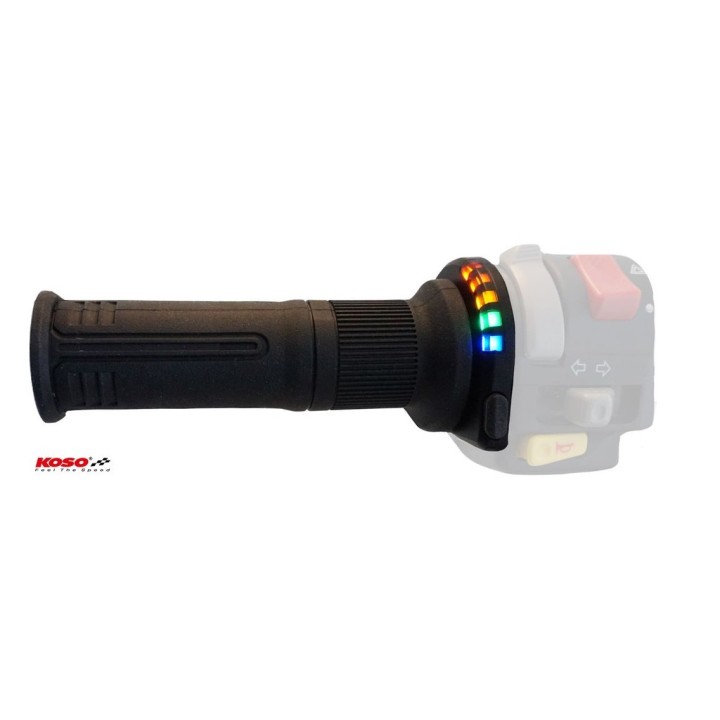 Kierownice i osprzęt KOSO manetki podgrzewane ze sterownikiem 22MM/25MM `7/8-1` długość - 120MM 5 poziomów grzania (el)