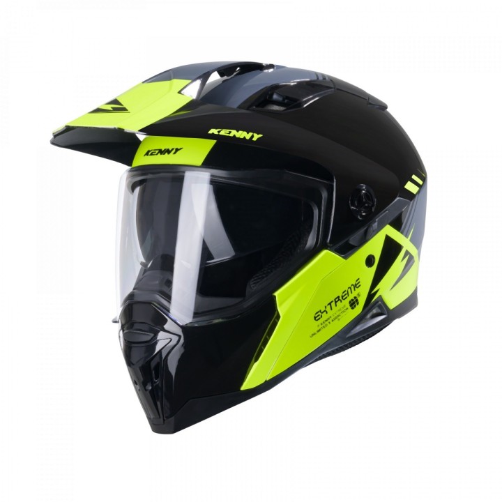 KENNY RACING KASK DUAL ADVENTURE MODEL EXTREME GRAPHIC NEON YELLOW - 58 CM)