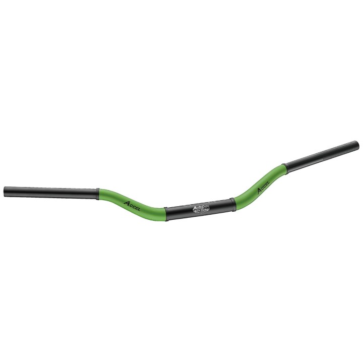 ACCEL kierownica aluminiowa 28,6 mm taper MX wzór yamaha yz wysoka (7075-T6) ergal dwukolorowa zielony+czarny (szer. 803MM, wys…