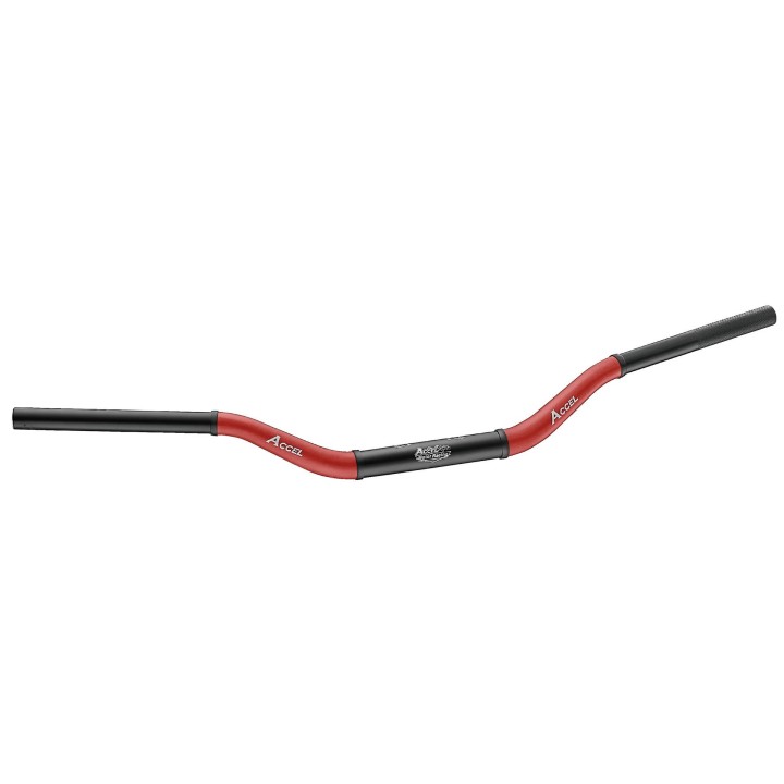 ACCEL kierownica aluminiowa 28,6 mm taper MX wzór yamaha yz wysoka (7075-T6) ergal dwukolorowa czerwony+czarny (szer. 803MM, wy…