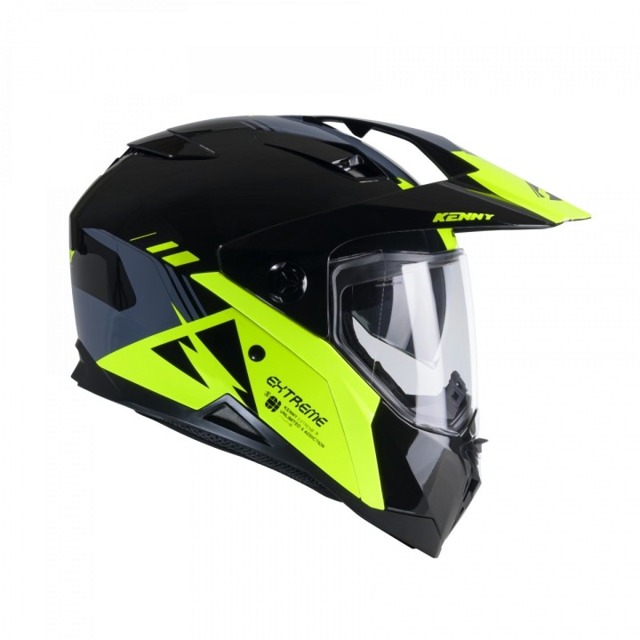 KENNY RACING KASK DUAL ADVENTURE MODEL EXTREME GRAPHIC NEON YELLOW - 62 CM)