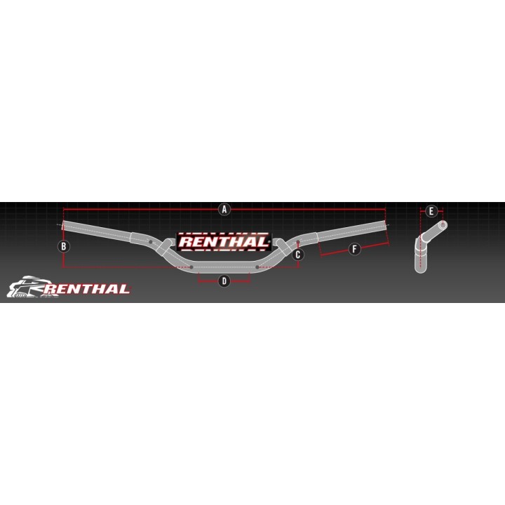 RENTHAL kierownica (36MM) MX fatbar 36 handlebar black rc/honda crf, kawasaki kx/kxf