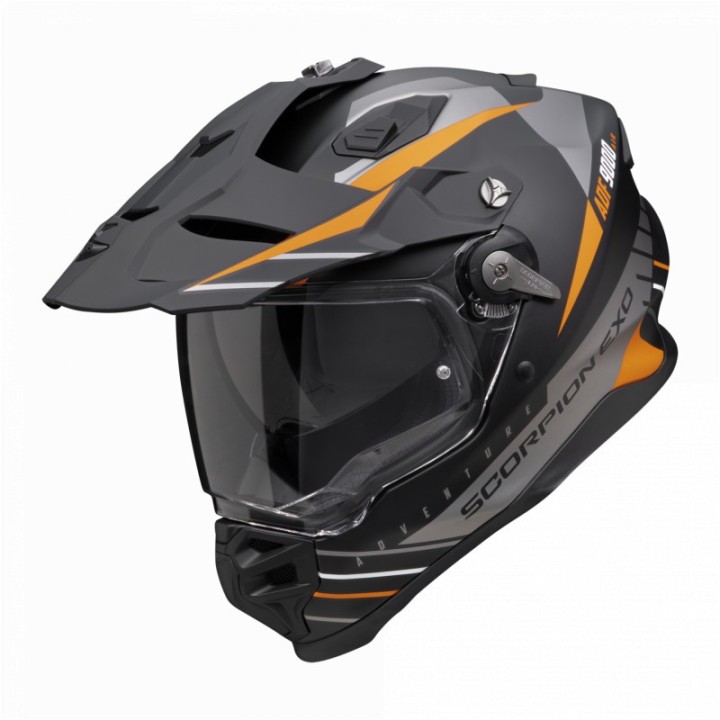 SCORPION KASK DUAL ENDURO / ADVENTURE ADF-9000 AIR FEAT BLACK/SILVER/ORANGE