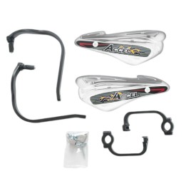 Kierownice i osprzęt ACCEL osłony rąk (handbary) z mocowaniem aluminiowym strong (22+28MM) mocowanie 2 punktowe (alu-czarny, pl…