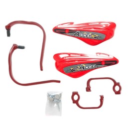 Kierownice i osprzęt ACCEL osłony rąk (handbary) z mocowaniem aluminiowym strong (22+28MM) mocowanie 2 punktowe (alu-czerwony,…