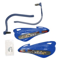 Kierownice i osprzęt ACCEL osłony rąk (handbary) z mocowaniem aluminiowym ATV (22+28MM) (alu-niebieski, plastik-niebieski)