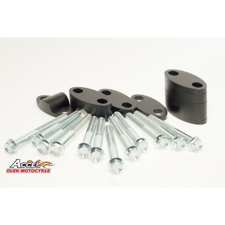 ACCEL mocowanie/podwyżki kierownicy (DÓŁ-22,2/GÓRA-22,2MM) (plasterki 18+5+10+6=39MM)