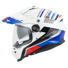 SCORPION KASK DUAL ENDURO / ADVENTURE ADF-9000 AIR DESERT WHITE/BLUE/RED