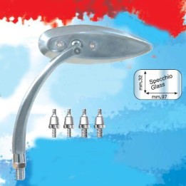 FAR lusterko uniwersalne (lewe/prawe) aluminium polerowane (komplet adapterów)