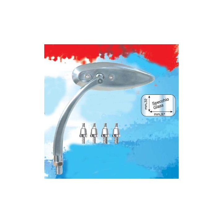 FAR lusterko uniwersalne (lewe/prawe) aluminium polerowane (komplet adapterów)