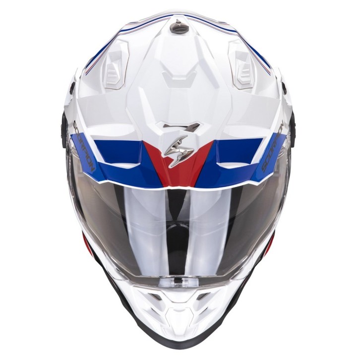SCORPION KASK DUAL ENDURO / ADVENTURE ADF-9000 AIR DESERT WHITE/BLUE/RED