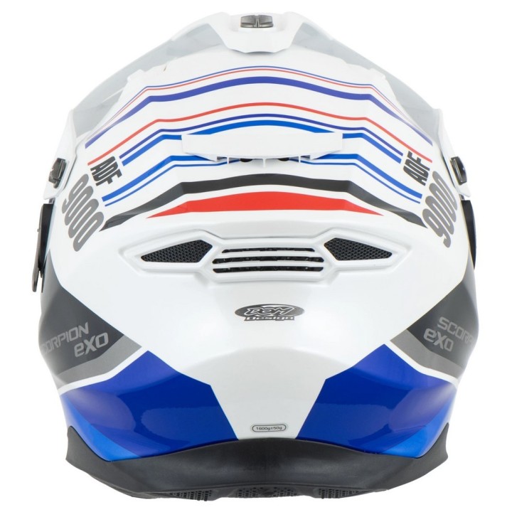 SCORPION KASK DUAL ENDURO / ADVENTURE ADF-9000 AIR DESERT WHITE/BLUE/RED