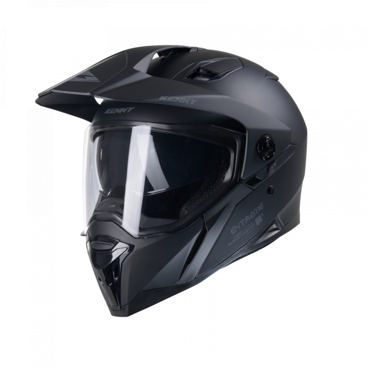 KENNY RACING KASK DUAL ADVENTURE MODEL EXTREME SOLID MATT BLACK - 62 CM)