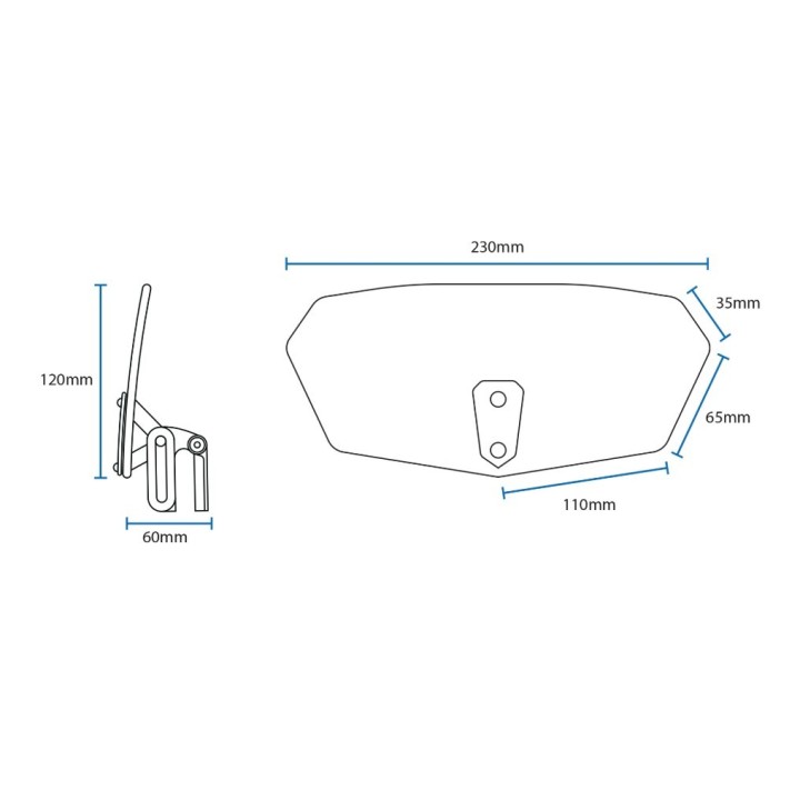 Nadwozie – pozostałe OXFORD windshield deflektor regulowany na szybę przyciemniany (dymiony) (smoked) 260 x 125MM