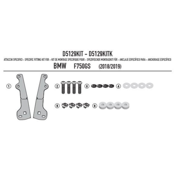 Nadwozie – pozostałe KAPPA mocowanie szyb KD5127S, KD5127ST oraz KAF5127 bmw f 750GS (18-23) f 800 gs (24-25)