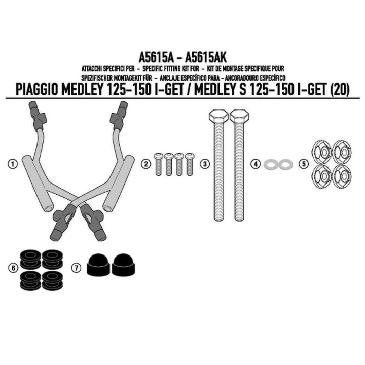Nadwozie – pozostałe KAPPA MOCOWANIE SZYBY 7057AK PIAGGIO Medley 125-150 i get / Medley S 125-150 i get (20)