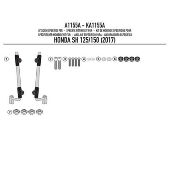 Nadwozie – pozostałe KAPPA mocowanie szyby 1117AK honda sh 125i-150i (17-19)