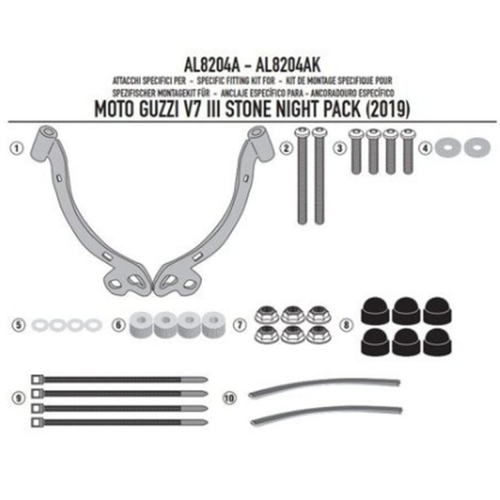 Nadwozie – pozostałe KAPPA MOCOWANIE SZYB 100ALBK, 140AK, 140SK MOTO GUZZI V7 III Stone Night Pack (19)