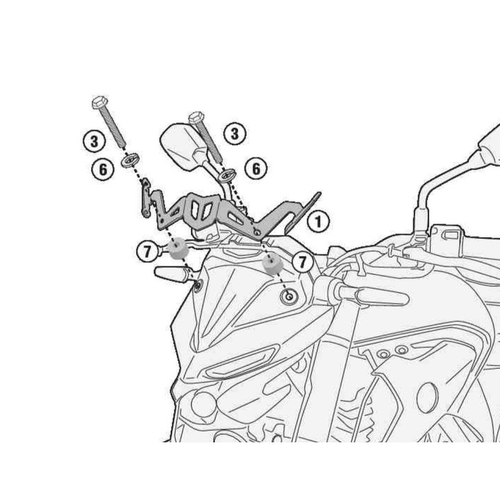 Nadwozie – pozostałe KAPPA mocowanie szyby 4128SK yamaha MT-03 321 '20-'25