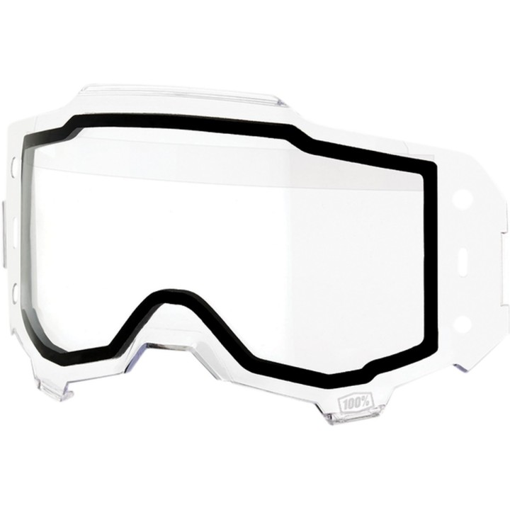 100 PROCENT ARMEGA / ARMATIC FORECAST ROLL-OFF REPLACEMENT LENS - DUAL PANE CLEAR - SZYBKA PODWÓJNA DO GOGLI ARMEGA / ARMATIC FO
