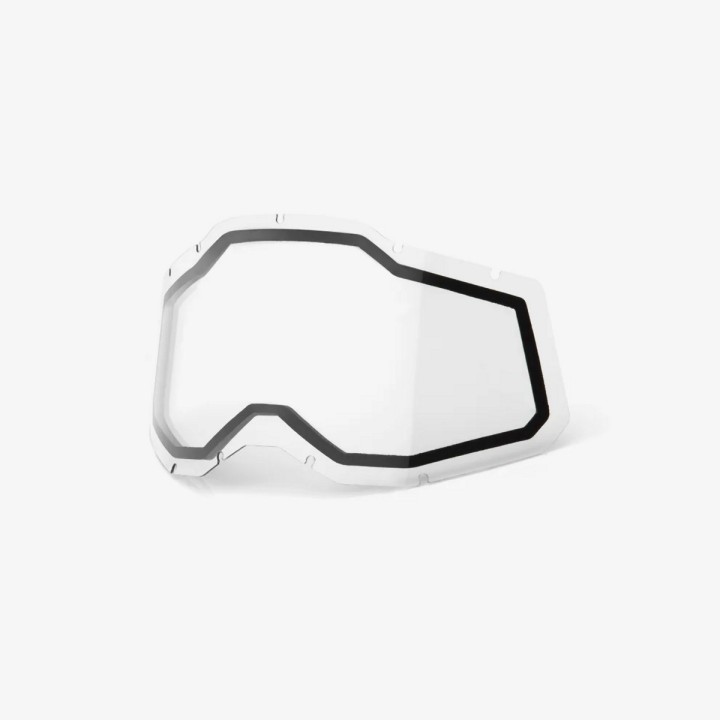 100 PROCENT RC2/AC2/ST2 REPLACEMENT LENS - CLEAR - SZYBA/SZYBKA PODWÓJNA DO GOGLI RACECRAFT 2/ ACCURI 2/ STRATA 2